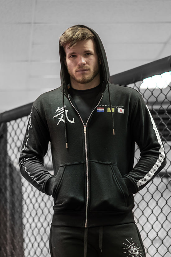Black Deluxe Zip-Up Hoodie