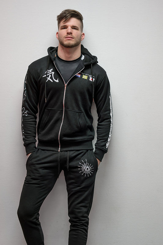 Black Deluxe Zip-Up Hoodie